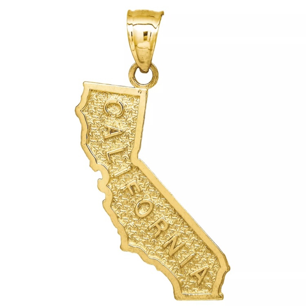 10K YellowGold California The Golden State Pendant